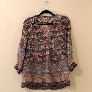 Joie // Silk Printed 3/4 Sleeve Blouse